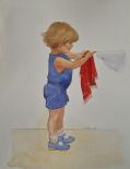 Morgontoalett  Akvarell, liten